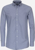Redmond comfort fit overhemd - popeline - blauw geruit - Strijkvriendelijk - Boordmaat: 49/50