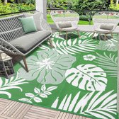 Outdoor tapijt, weerbestendig, groen, 150 x 240 cm, balkontapijt, groot kunststof tapijt voor buiten, uv-bestendig, picknickdeken, wasbaar, tuintapijt, groen, campingtapijt voor buiten, terras