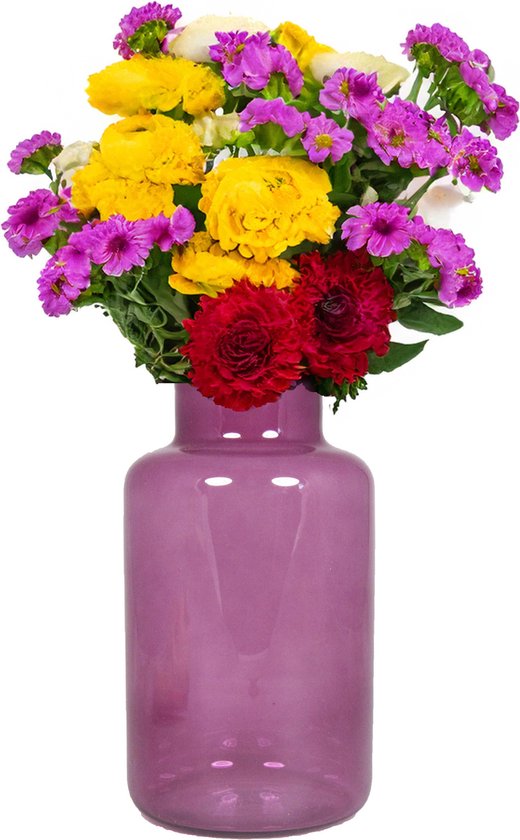 Floran Flower vase - Modèle Apothicaire - violet/verre transparent - H25 x D15 cm