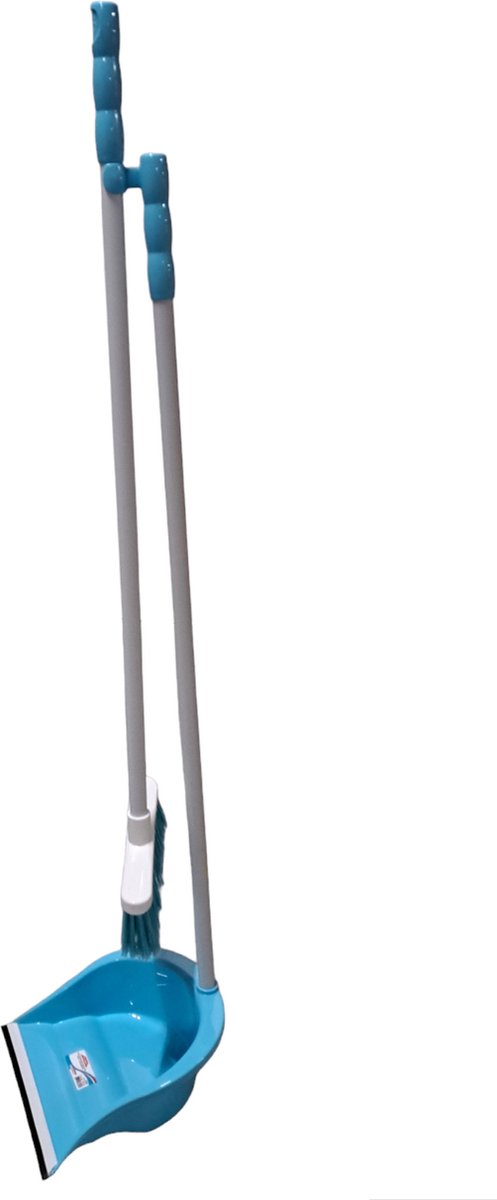 Goedkoopste Concorde Stoffer en blik met lange steel - 102 cm - kunststof - blauw