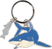 Metalen haai sleutelhanger 5 cm
