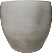 Mica Decorations - pot rond Lester gris clair - Dimensions en cm: 26 x 28