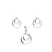 Zilver Doubbel Circle Set - Zilver Oorbellen met Hanger - Oorbellen met Hanger - Zilver 925 - Amona Jewelry