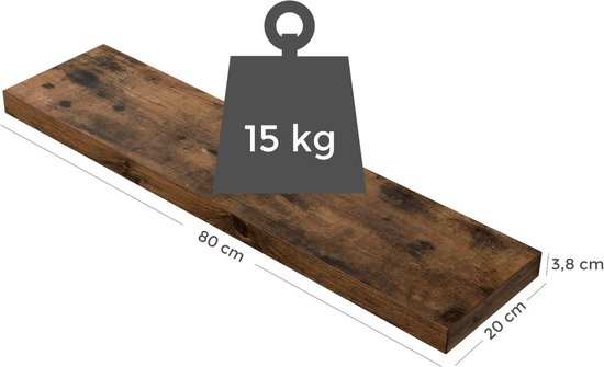 Wandplank Oman 80x20cm - rustiek hout