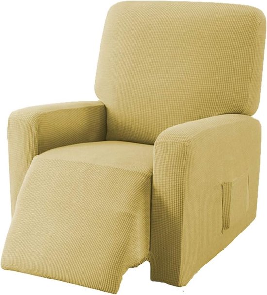 stoelhoes, stoelbeschermer, stretchhoes voor relaxstoel, compleet, elastische hoes voor televisiestoel, ligstoel, stoel (geel)