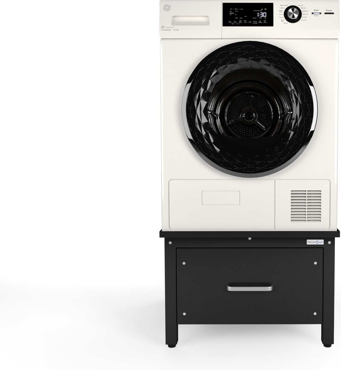 Wasophoogte® Wasmachine verhoger met lade - Wasmachine opbouwmeubel - Wasmachine sokkel - 42cm hoog - Zwart - Universeel - Inclusief Lekbak thumbnail 6