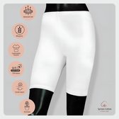 OTS Katoenen Dames Short lange pijp - boven de knie panty's voor dames - 96% Katoen - Wit - XL
