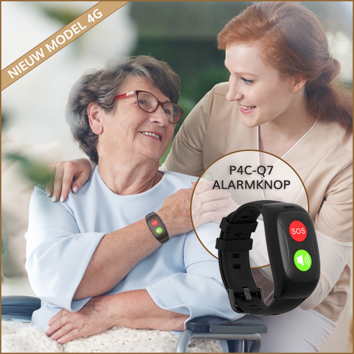 Smart Health Watch For Elderly, Alarm Smartwatch With SOS Button, Fall Detection GPS Positioning Heart Rate And Blood Pressure Tracking, 4G Voice Calling