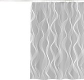 Andyou-Douchegordijn 180*200 cm-Geschikt voor de badkamer-Schimmelbestendig, waterdicht-Polyester stof-Curve patroon ontwerp-Wit