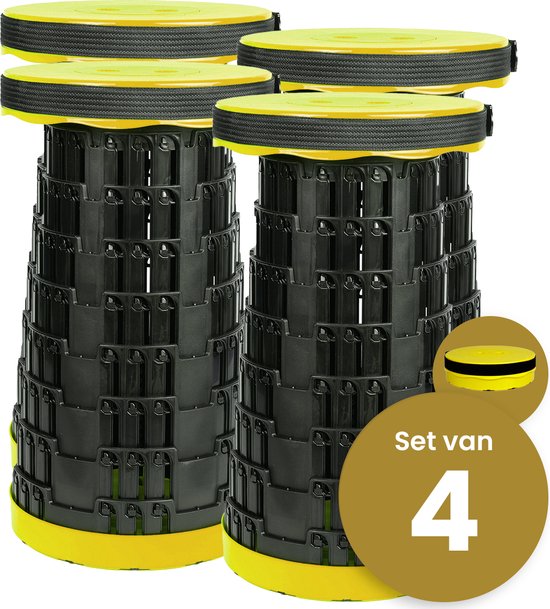 Opvouwbare Kruk Met LED-verlichting – Telescopisch, Draagbaar, 150 Kg Belasting, Voor Camping, Tuin & Vissen