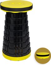 Tabouret pliable Alora extra fort jaune - tabouret télescopique - 250 kg - tabouret pliable - portable - chaise de camping - escabeau
