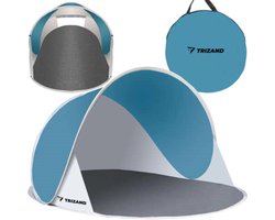 Trizand Namiot Compacte Strandtent 145x100x70cm - Turkoois-Grijs - Licht en Makkelijk