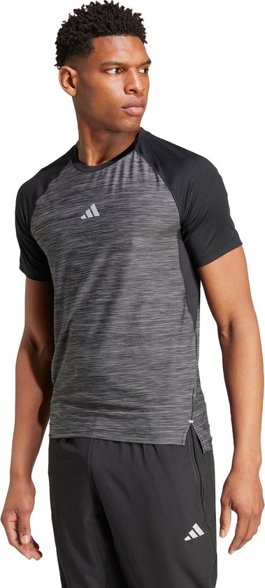 Foto: Adidas performance gym training 3 stripes t shirt heren zwart xl