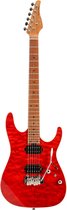 Fazley Sunrise Series Seawave Transparent Red elektrische gitaar met deluxe gigbag