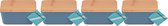 Set de 4 boîtes de rangement multifonctions avec couvercle en Bamboe 0,7 L – Boîtes de rangement bleues – Hermétique – Utilisé comme organiseur de cuisine et Ménage – 13 x 8 x 7 cm