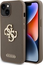 Guess iPhone 15 Plus Hardcase hoesje – 4G – Big Metal Logo – Bruin