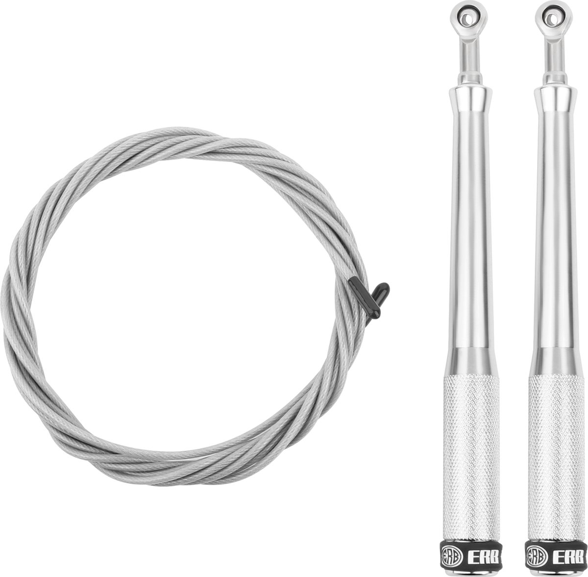 ERB® Professioneel Crossfit & Fitness Springtouw - Speedrope - Jump Rope - Verstelbaar - Volwassenen & Kinderen – Zilver