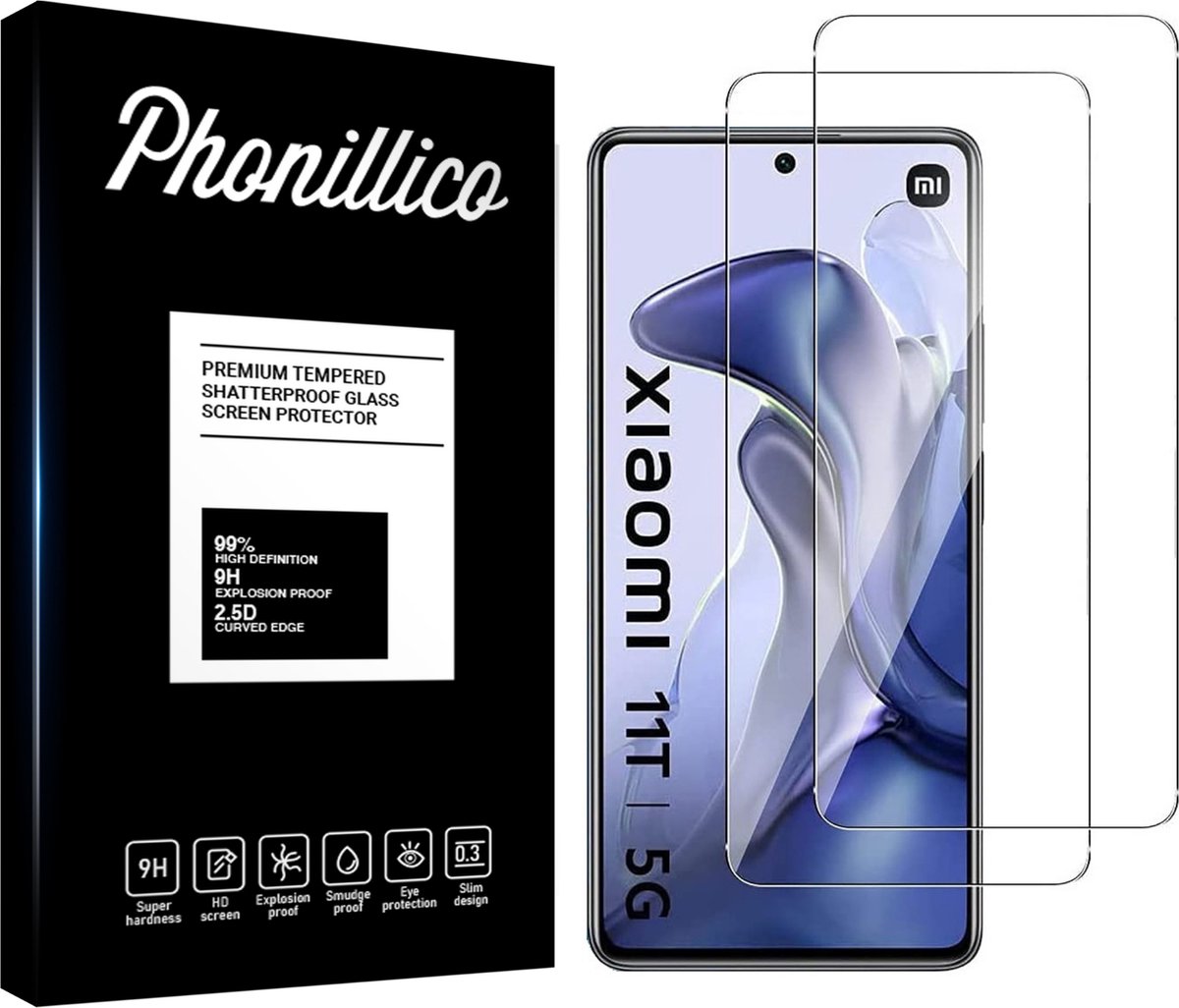 Screenprotector voor Xiaomi 11T 5G / 11T Pro 5G - 2 stuks Beschermglas van glas Transparante glazen schermbeschermfolie