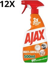 Ajax Spray - 12 x 500ml - Multi oppervlakten - voordeelverpakking