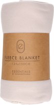 H&S Deken-plaid - fleece-polyester - licht grijs - 125 x 150 cm