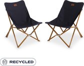 NOMAD® 2x Lounge Campingstoel Mando (set) | Donkerblauw | Comfortabel lounge model | Sterk Frame