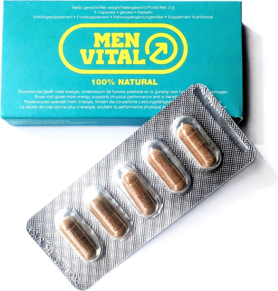 MenVital Erectiepillen - 5 capsules - libido verhogend - 100% natuurlijk voedingssupplement - natuurlijke vervanger voor Viagra