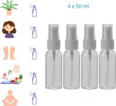 Sprayflesje - 4 x 50 ml - Sprayflacon - Verstuiver - 4 stuks - Reisflacon