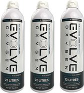 Evolve Oxygen 3x 22L Fliptop - Bouteille d'oxygène - 97% d'oxygène Pure - Contre l'essoufflement - Améliore les performances sportives