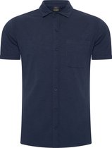 Mario Russo Korte Mouwen Overhemd - Overhemd heren - Polo Shirt Heren - t shirt heren - XL - Navy