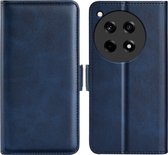 OnePlus 12R Hoesje - MobyDefend Luxe Wallet Book Case (Sluiting Zijkant) - Blauw - GSM Hoesje - Telefoonhoesje Geschikt Voor OnePlus 12R