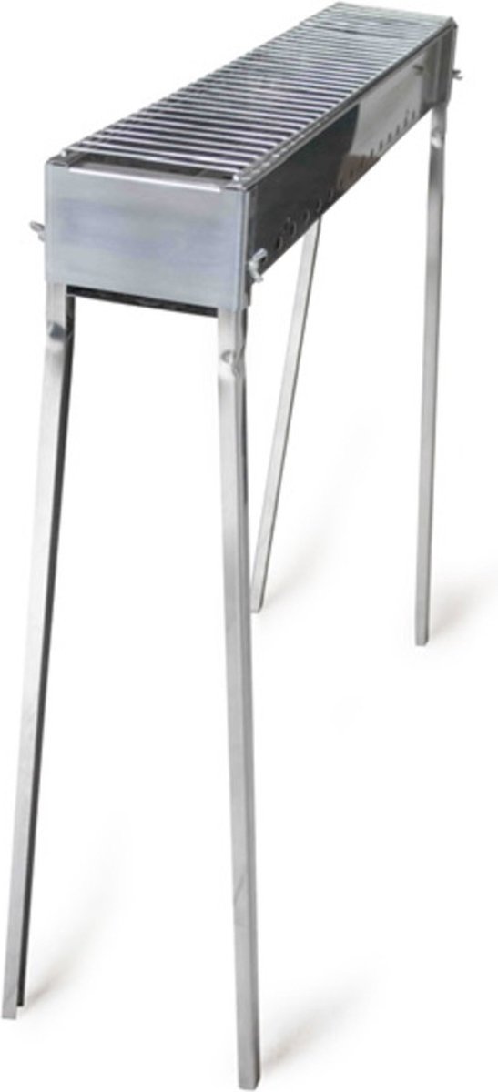 Luxe BBQ voor Arrosticini - 82 cm met grill - met houtskool - plaats voor 40 stokjes