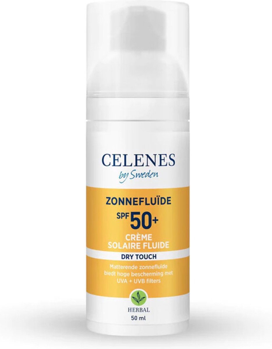 Goedkoopste Celenes by Sweden Herbal Sun Dry Touch Zonnefluïde SPF50 - 50ml - Alle Huidtypes