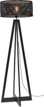 GOOD&MOJO Vloerlamp Java - Bamboe Zwart - 50x50x145cm - - Staande lamp voor Woonkamer - Slaapkamer