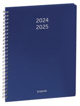 Agenda Brepols 2024-2025 - PREVISION - POLYPROP - Aperçu hebdomadaire - Blauw - Wire-O - 17,1 x 22 cm