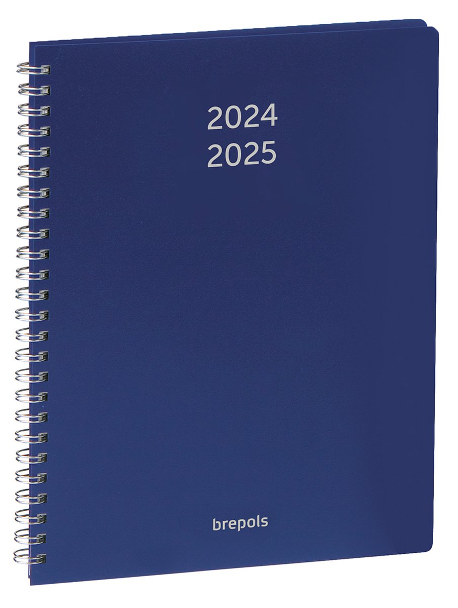 Brepols agenda 2024-2025 - PREVISION - POLYPROP - Weekoverzicht - Blauw - Wire-O - 17.1 x 22 cm