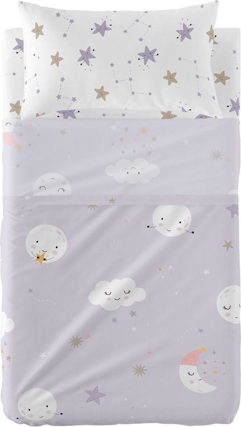 Set beddengoed HappyFriday Moshi Moshi Moons Multicolour Wieg voor baby's 2 Onderdelen