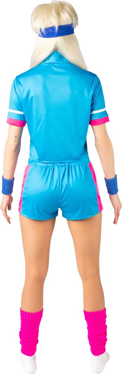 Retro Miss sportfit Outfit Kort Blauw - Maat L/XL
