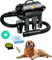 Sèche-cheveux pour chien VivoPets Premium - Souffleur d'eau silencieux avec ensemble de bain - 4 accessoires - Pour Animaux domestiques