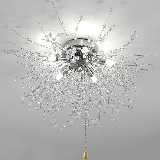 Goeco Plafondlamp - 50cm - groot - dimbaar plafondlicht - 3000K-6500K - 5 kop G9 lampkop - met treklijnschakelaar