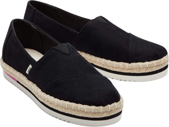 Schoenen Zwart Alpargata platform rope loafers zwart