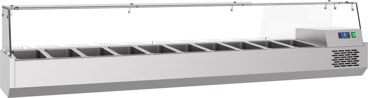 Professionele Gekoelde Opzetvitrine | 10x 1/3 GN | RVS | Combisteel | 7489.5245 | Horeca