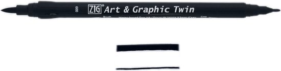 ZIG Art & Graphic Twin Tip brush marker - Black