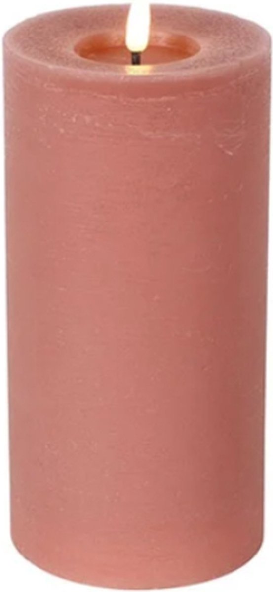 Countryfield kaarsen led - roze - 10 x 20 cm - rustiek - ledkaarsen - met bewegende vlam - op batterijen