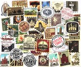 Reis postzegels Stickers 50 Stuks - Luxe Stickers - Skateboard Stikers - Laptop Stickers - Stickers Kinderen - Stickers Volwassenen - Stickervellen - Plakstickers - Stickers Koffers - Bullet Journal