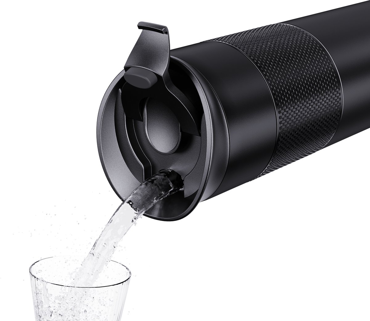 Electrox Zwart Thermofles - Premium Quality Tumbler -Travel Mug - Zwart - 500 ml - Thermosbeker met Lekvrij Deksel - Vacuüm - Dubbelwandig - Reisbeker - Roestvrij staal - Reisbeker - Thermobecher voor koffie en thee - Zwart Warm en Koud Houden – foto 7