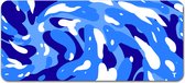 Tommiboi muismat - Swirl muismat blauw- xxl muismat - 90x40 cm – Anti-slip – Grote Muismat