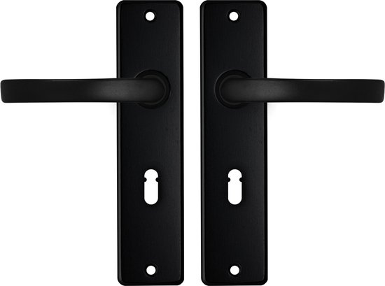 AXA Edge Basic Deurbeslagset Binnendeur - SL55 - Kruk Blok op schild met sleutelgat - Zwart
