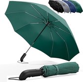 Opvouwbaar Zak Paraplu Stormproof + Knop Automatisch & Beschermhoes | Heren Dames - Compact Stevig, Teflon Wind & Waterdicht Handvat Polsstrap| Reisparaplu Zakparaplu Golf