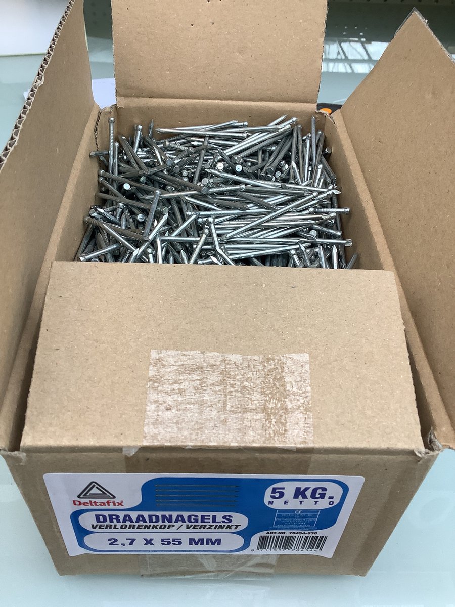 Koper spijker 1.2 x20 mm lang. Bolkop. 200 stuks. DeltafiX