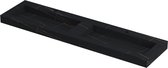 INK Pitch wastafel in keramische slab dubbel met drain en front en side skirts met 2 kraangaten 180x45x9cm, lauren black mat